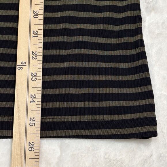 Chicos Travelers Slinky Striped Top V-Neck Knit Long Slv Black Green Size 3 XL - Picture 6 of 8